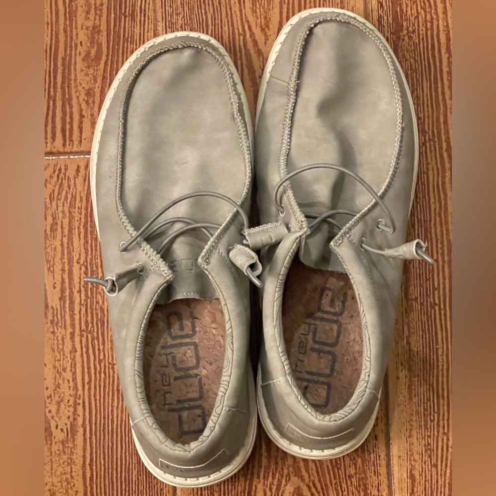 Hey Dude Men's Light Gray Slip-On Loafers